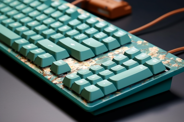Enhance Your Workspace with the Mint Green Keyboard and Mouse Set